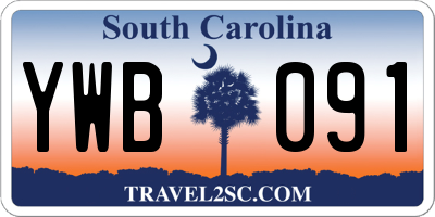 SC license plate YWB091