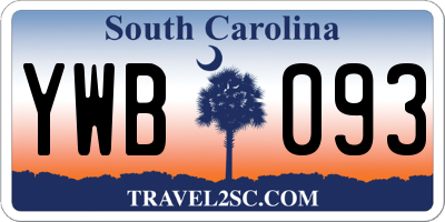 SC license plate YWB093