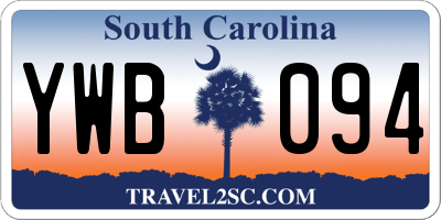 SC license plate YWB094