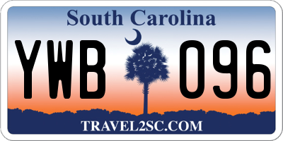 SC license plate YWB096