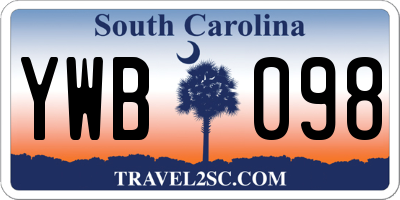 SC license plate YWB098