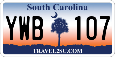 SC license plate YWB107