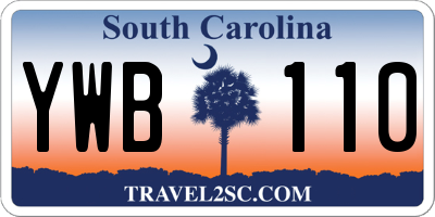 SC license plate YWB110