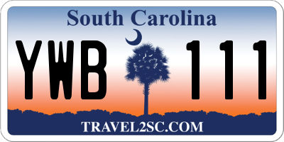SC license plate YWB111