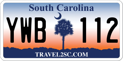 SC license plate YWB112