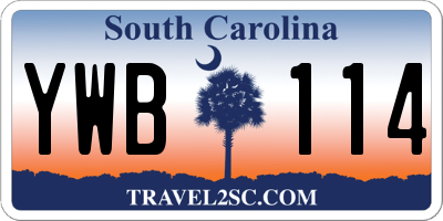 SC license plate YWB114