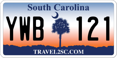 SC license plate YWB121