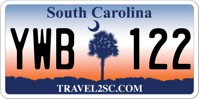 SC license plate YWB122
