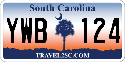 SC license plate YWB124
