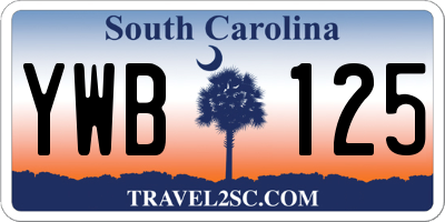 SC license plate YWB125