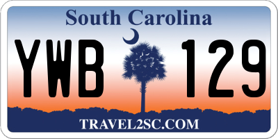 SC license plate YWB129