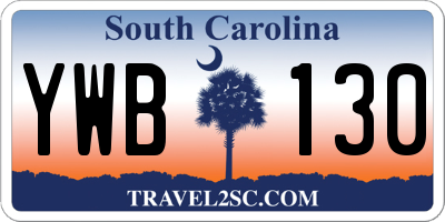 SC license plate YWB130