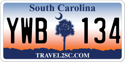 SC license plate YWB134