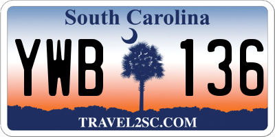 SC license plate YWB136