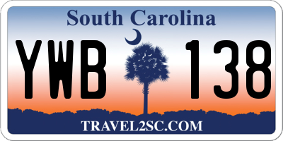 SC license plate YWB138