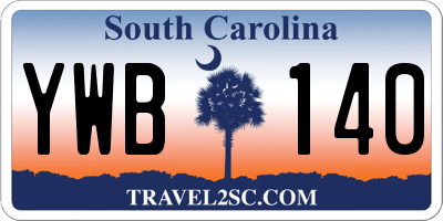 SC license plate YWB140