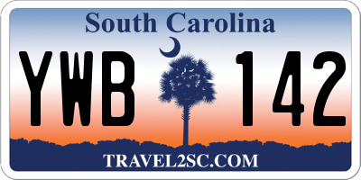 SC license plate YWB142