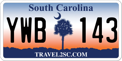 SC license plate YWB143