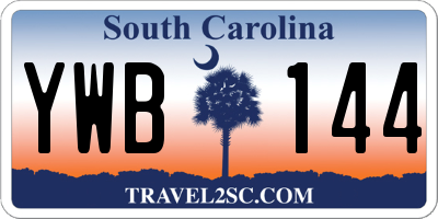 SC license plate YWB144