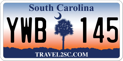 SC license plate YWB145