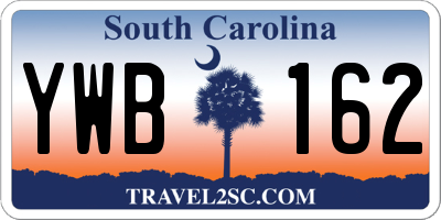 SC license plate YWB162
