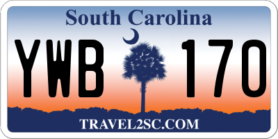 SC license plate YWB170