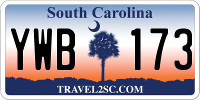 SC license plate YWB173