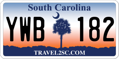 SC license plate YWB182