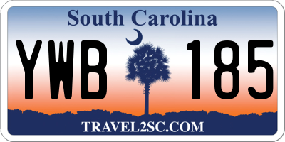 SC license plate YWB185