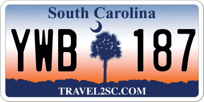 SC license plate YWB187