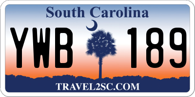 SC license plate YWB189