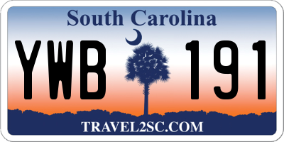 SC license plate YWB191