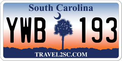 SC license plate YWB193