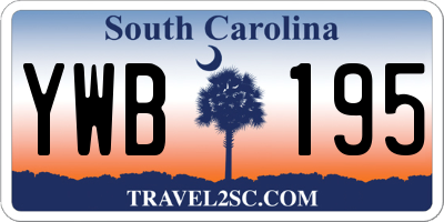 SC license plate YWB195
