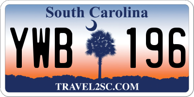 SC license plate YWB196
