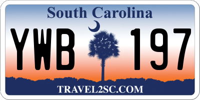 SC license plate YWB197