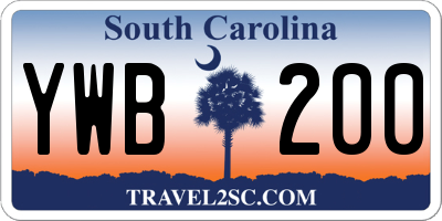 SC license plate YWB200