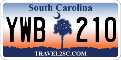 SC license plate YWB210