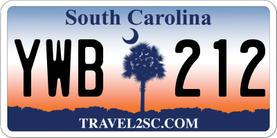 SC license plate YWB212