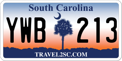 SC license plate YWB213