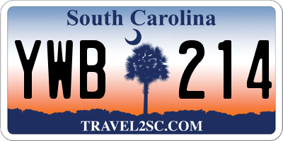 SC license plate YWB214