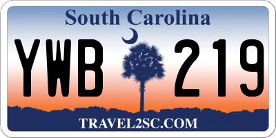 SC license plate YWB219