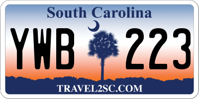 SC license plate YWB223