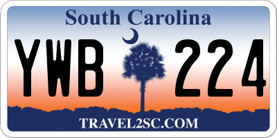 SC license plate YWB224
