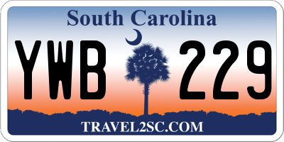 SC license plate YWB229