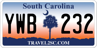 SC license plate YWB232