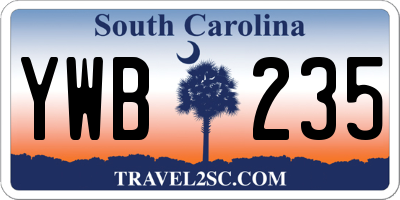 SC license plate YWB235