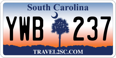 SC license plate YWB237