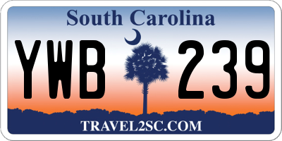 SC license plate YWB239