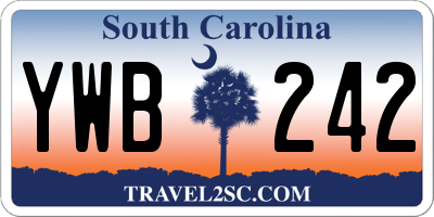 SC license plate YWB242